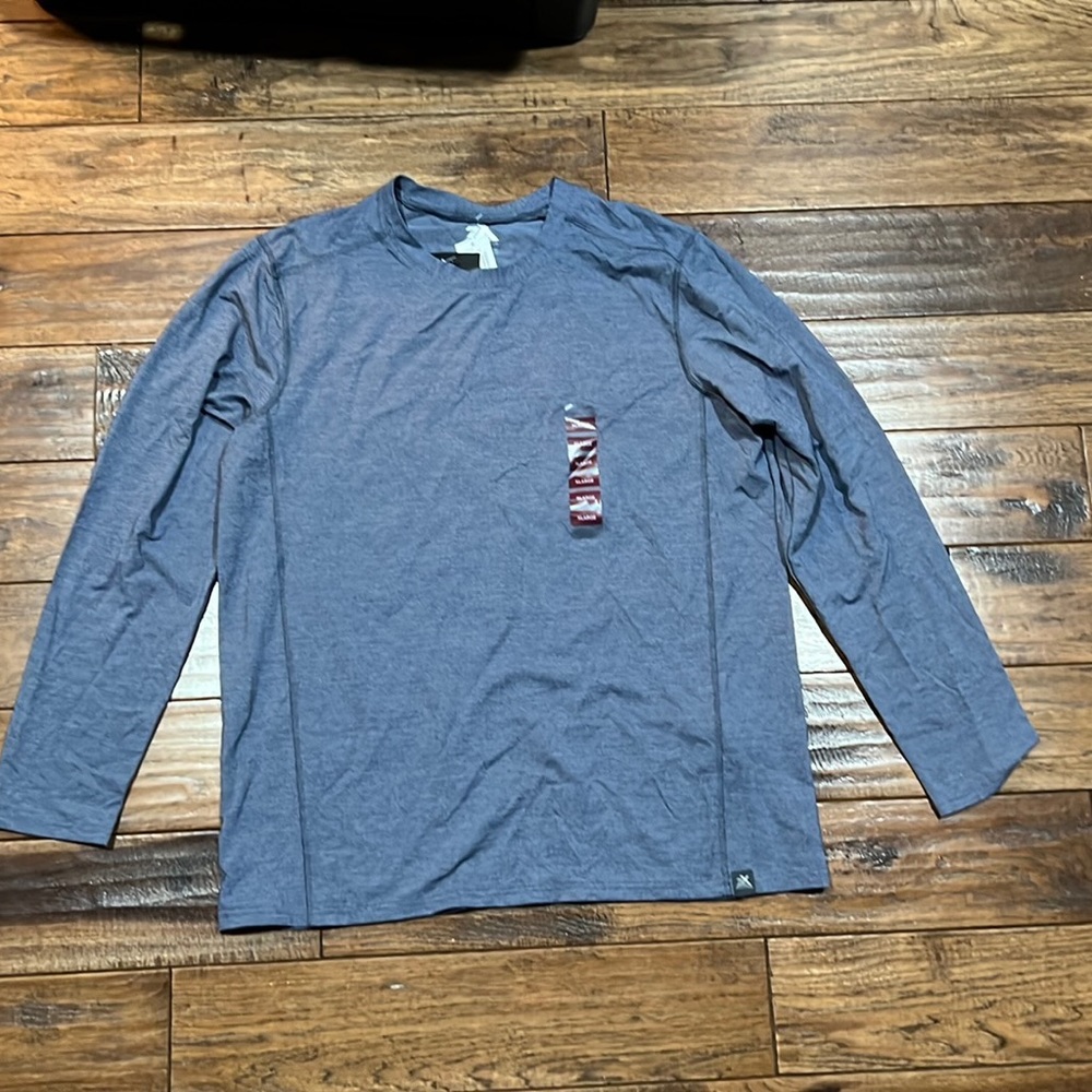 NWT ZeroXposur athleisure long sleeve shirt men’s size XL blue Heather